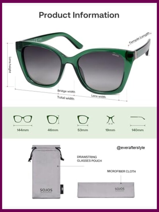 Vintage Oversized Cateye Sunglasses UV400 Protection Polarized Plastic main image 7